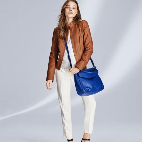 cole haan leather jacket women